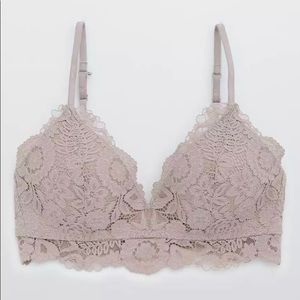 Aerie Real Happy Wireless Lightly Lined Lace Bra